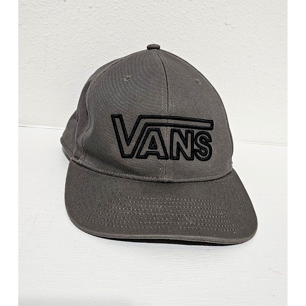 Vans Hat Cap Snapback Gray Black Adjustable Embroidered Skateboard Adult Mens